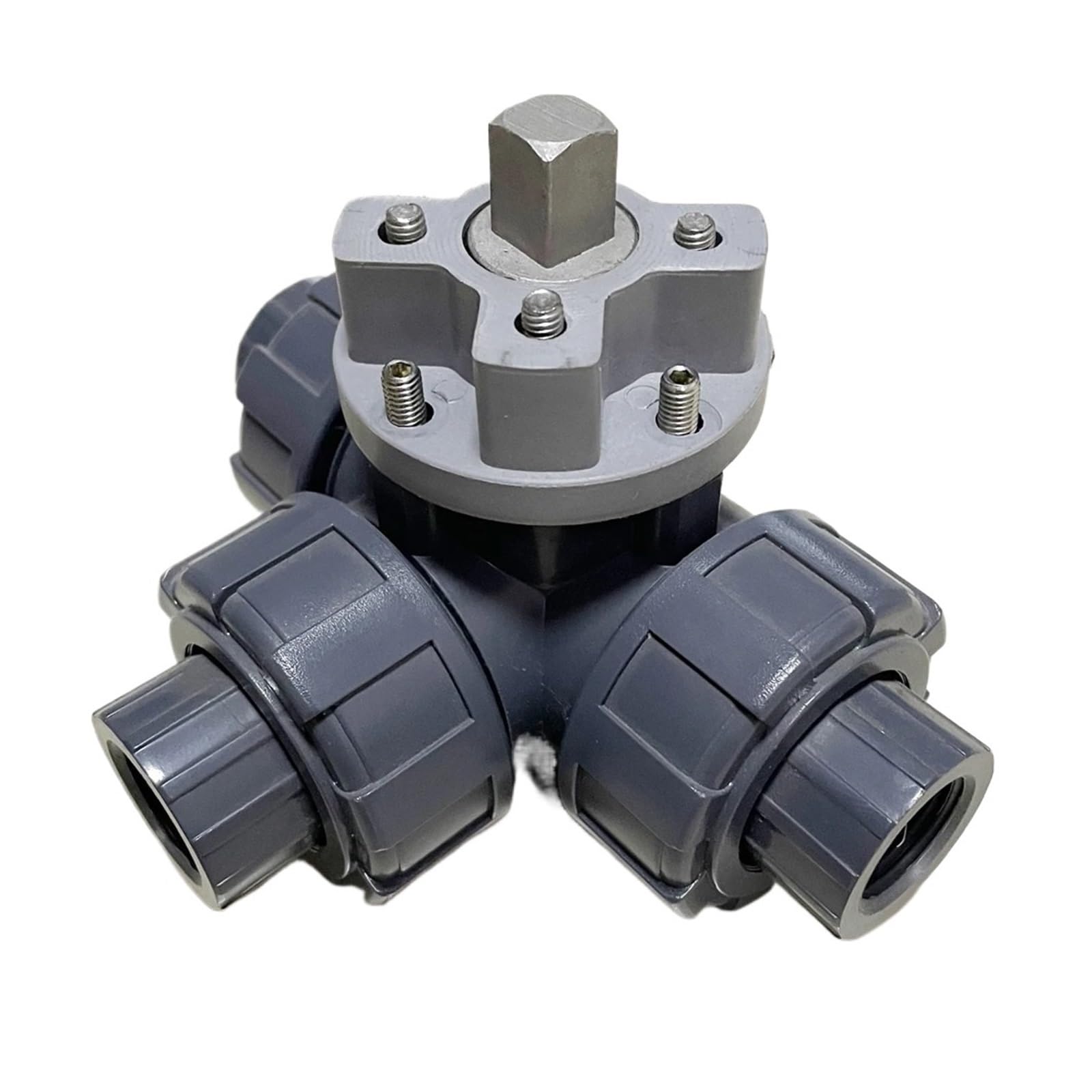 Ljwwei Bsp Thread Dn25 Upvc 3 Way True Unnion End Connection Valve Body For Electric Actuator Iso5211 F03 F05 Connection With Bsp Or Npt Thread