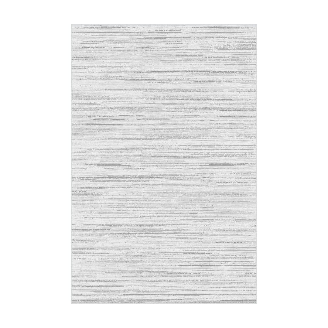 Teppana Waschbarer Teppich Modern - Uni - Hellgrau - Fleckenabweisend - Familien- & Haustierfreundlich - Maschinenwaschbar - rutschfest - 140 x 200 cm