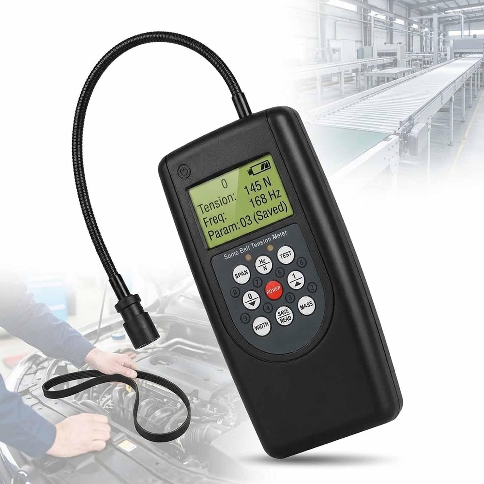 MObyat Optical Belt Tension Meter, Sonic Belt Tension Tester With Lcd Backlit Display, Store 20 Belt Parameters, Frequency Range 10hz-680hz, Sampling Error< 1%, For Measuring Drive Belt Vibration