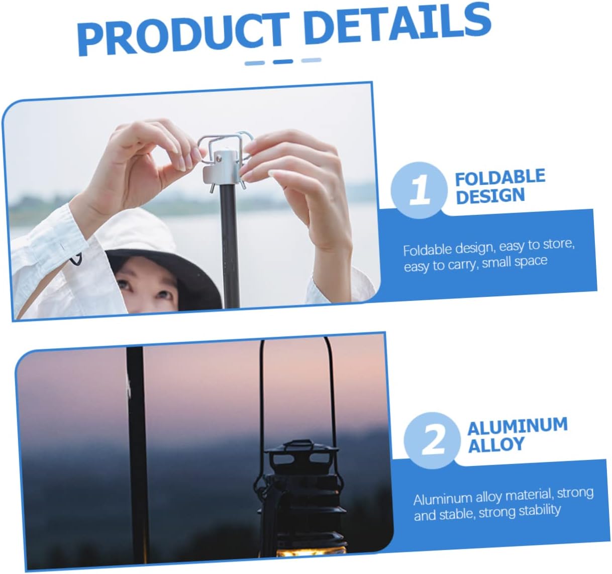 Aluminum Alloy Camping Light Stand Outdoor Folding Lamp Rack Led Lantern Bracket Sturdy Portable Lantern Holder
