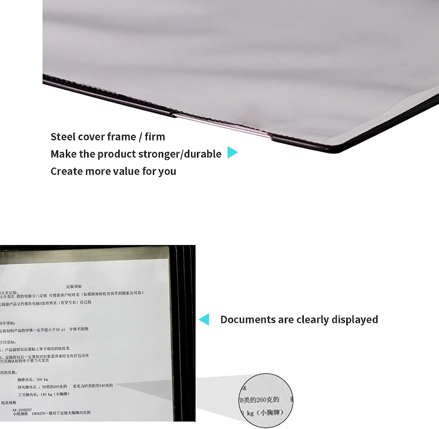 Carpeta de archivos A4 para montar en la pared, Organizador de bolsillo 10 páginas, portadocumentos Flip Flie(F)