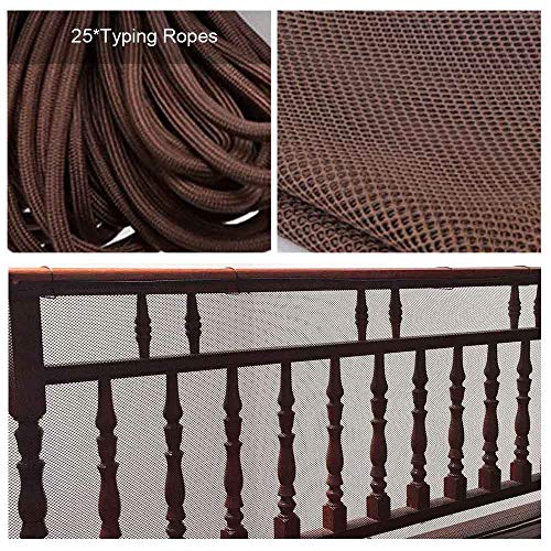 Child Proofing Banister Guard Net, Durable Baby Proofing Stairs Rail Safety Net, 10ft Lx2.5ft H Outdoor Balcony and Indoor Stair Railing Safety Mesh (Brown) - Thumbnail 6