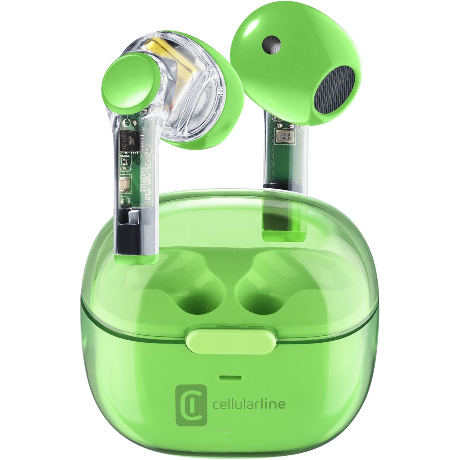 cellularline | FINE Trasparente | Auricolari Bluetooth TWS Wireless In-Ear a Capsula con Custodia di Ricarica - Play time di 10 ore - Fast Pairing - Controlli touch e Auto Pairing