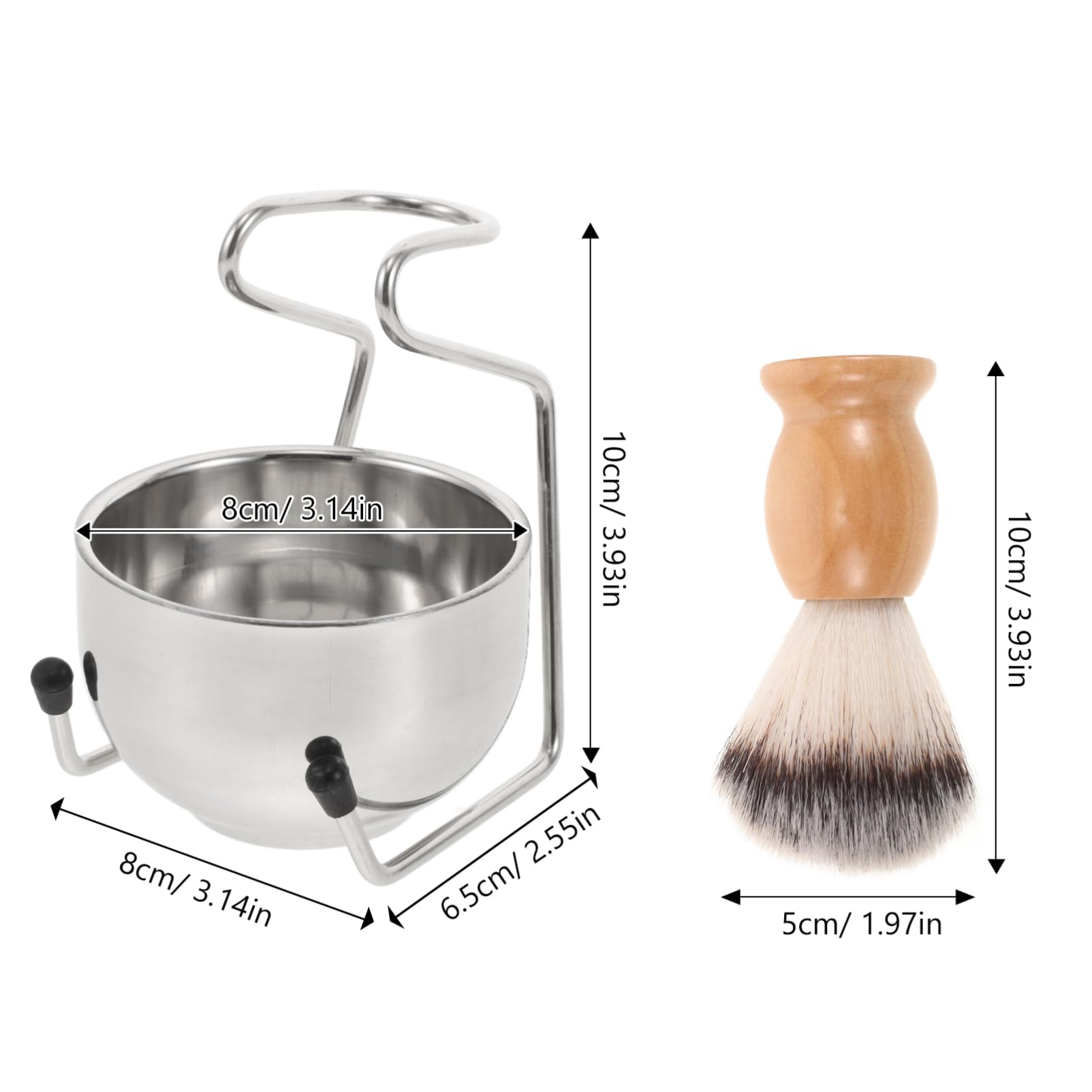 WOFASHPURET Set Men's Shaving Brush and Bowl Kit Durable Stainless Steel Grooming Set with Soft Bristles for Gentle Shaving Experience Includes and Bowl Men's Grooming Accessory