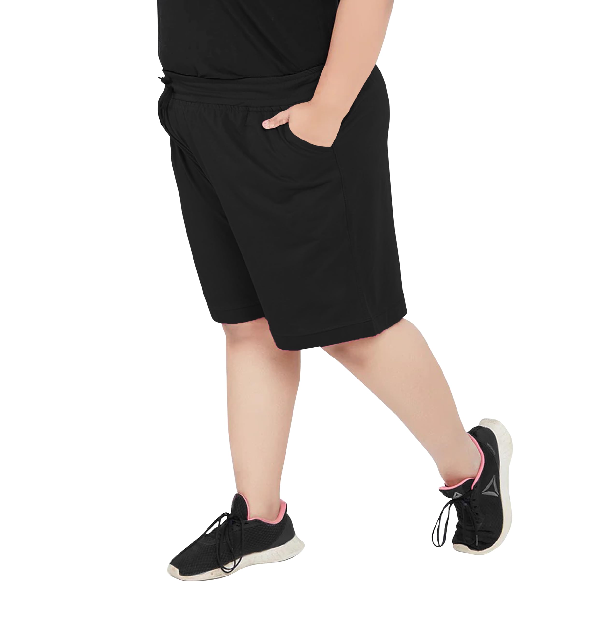 elite soul Women's Plus Size Bermuda Shorts (XL, 2XL, 3XL, 4XL, 5XL)_ Regular Fit, Cotton_Comfortable for Sports, Yoga, Gym, Nightwear & Daily Casual Wear with Pockets-picture-39