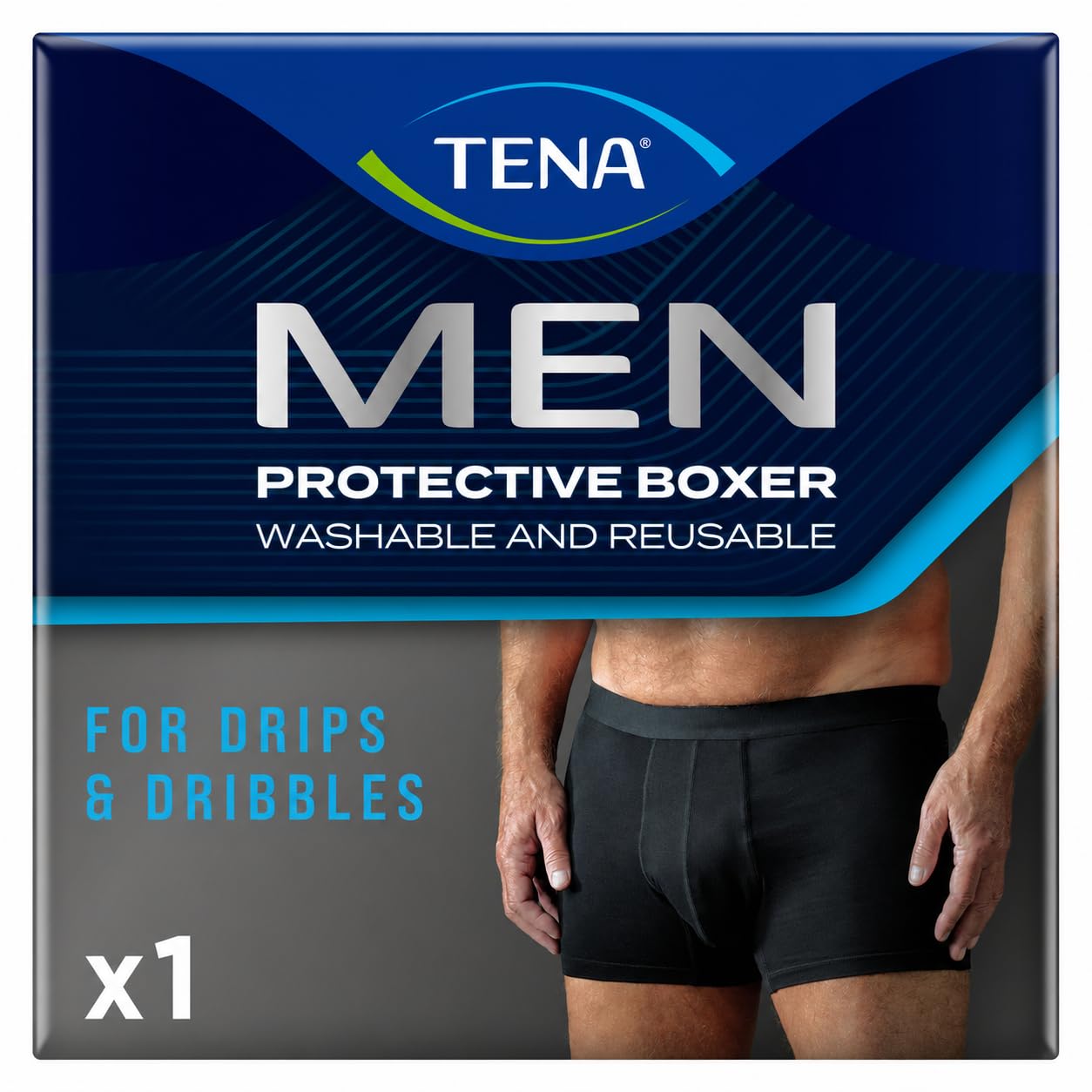 Tena Men Protective Boxers Pack of 1 Black Size L