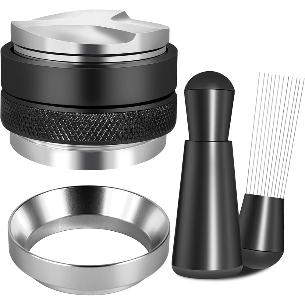 Hndhbfgrt Espresso Accessories Kit(54mm), Coffee Distributor, Tamper Leveler, WDT Tool and Dosing Funnel Set