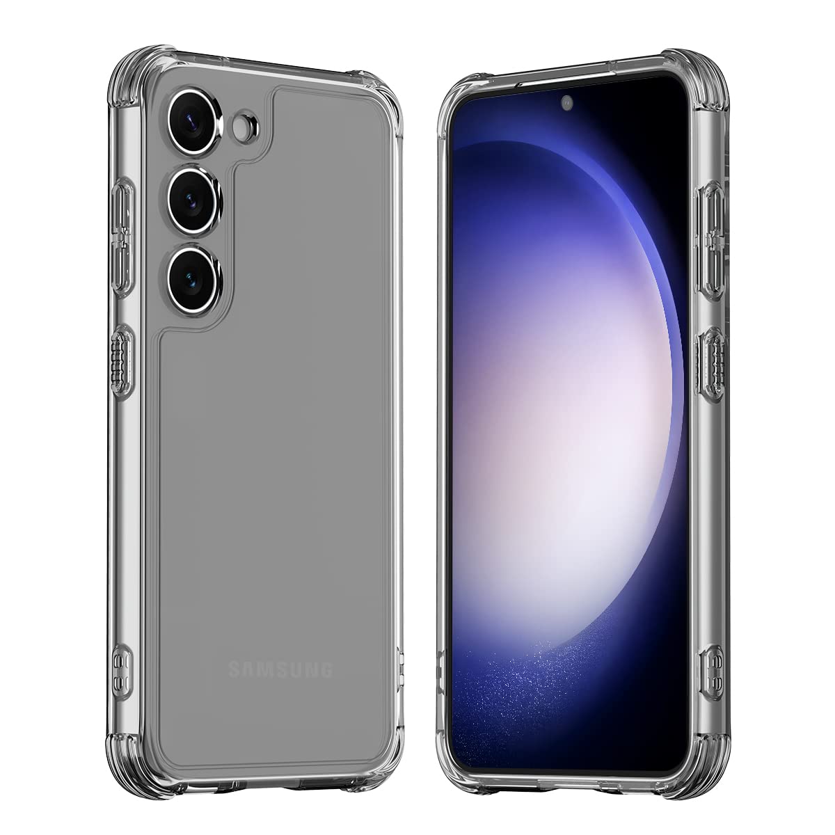 arareeFLEXIELD Designed for Samsung Galaxy S23 Case, Anti-Yellowing TPU Protection Cover Compatible with Samsung Galaxy S23 (2023), Scratchproof Slim Transparent Protective Case - (Black)