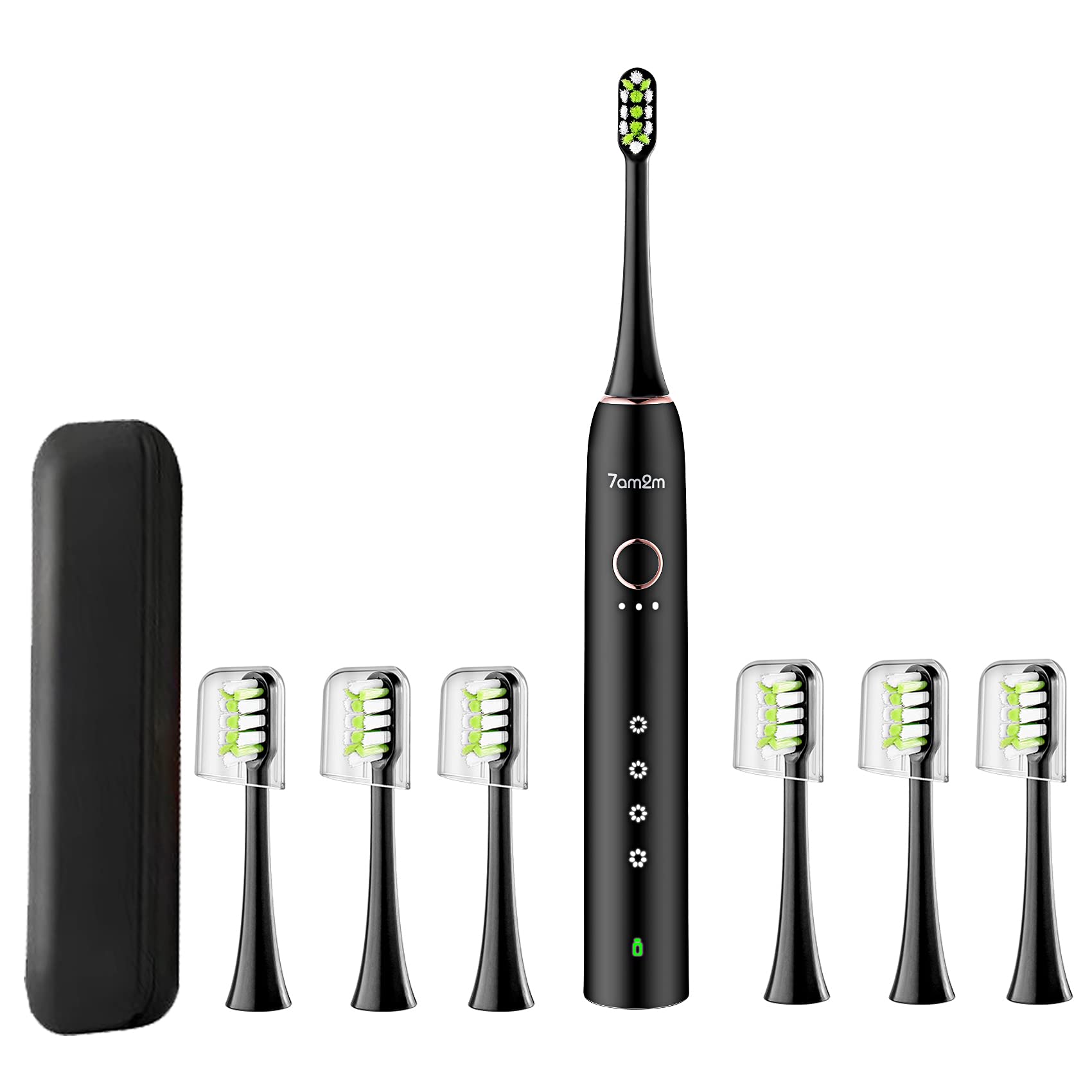 Buy 7AM2M Sonic Electric Toothbrush with 6 Brush Heads & Travel Case