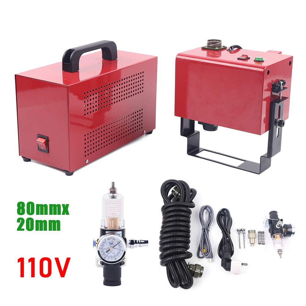 Portable Pneumatic Dot Peen Marking Machine, 60HRC 80mmx20mm Handheld Mobile Metal Peen Marking Engraving Machine 30mm-40mm/S for Metal Parts Marking Lot Numbering Tools Marking