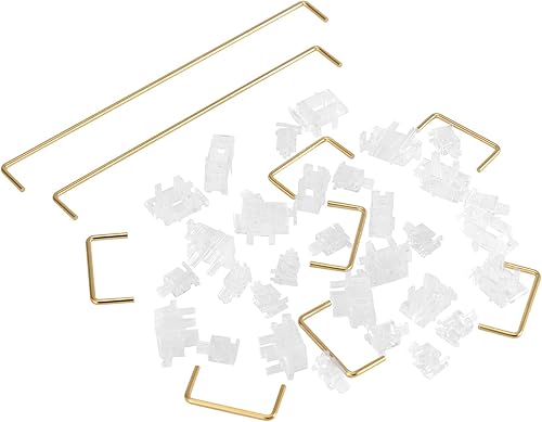 Miniatura 4 de ZugGear DUROCK - Estabilizador de montaje de placa transparente transparente con cables chapados en oro compatible con estabilizadores de placa