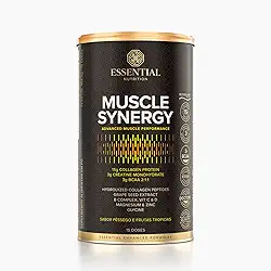 Muscle Synergy - Colágeno + Creatina + BCAA - Sabor Pêssego e Frutas Tropicais (454,5g) - Essential Nutrition