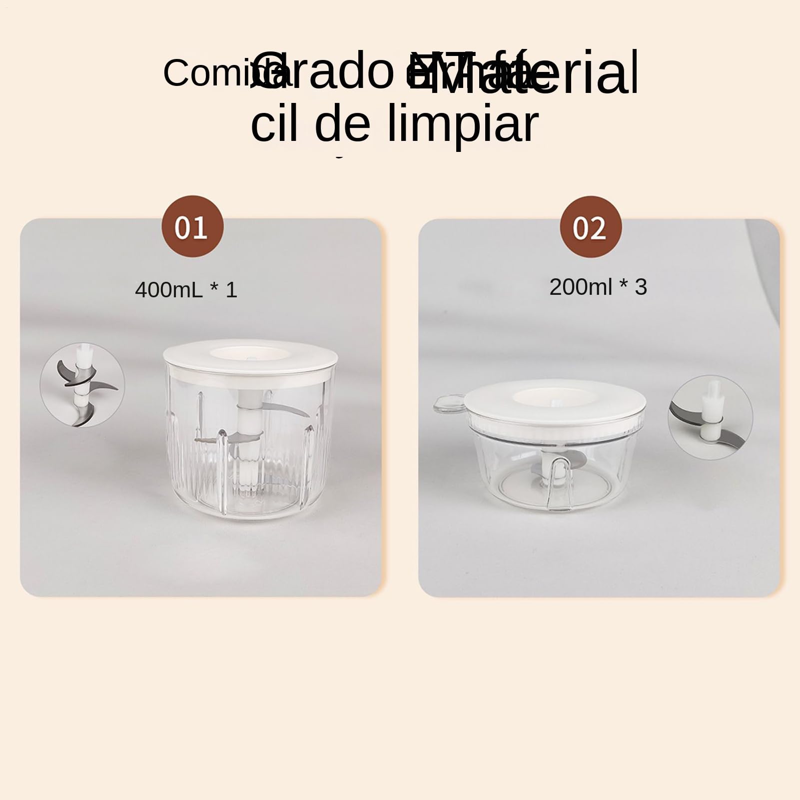 Picadora De Alimentos - Picadora De Verduras Portátil | Triturador Eléctrico Desmontable Para Comida De Bebé Frutas Preparación De Comidas Y Verduras