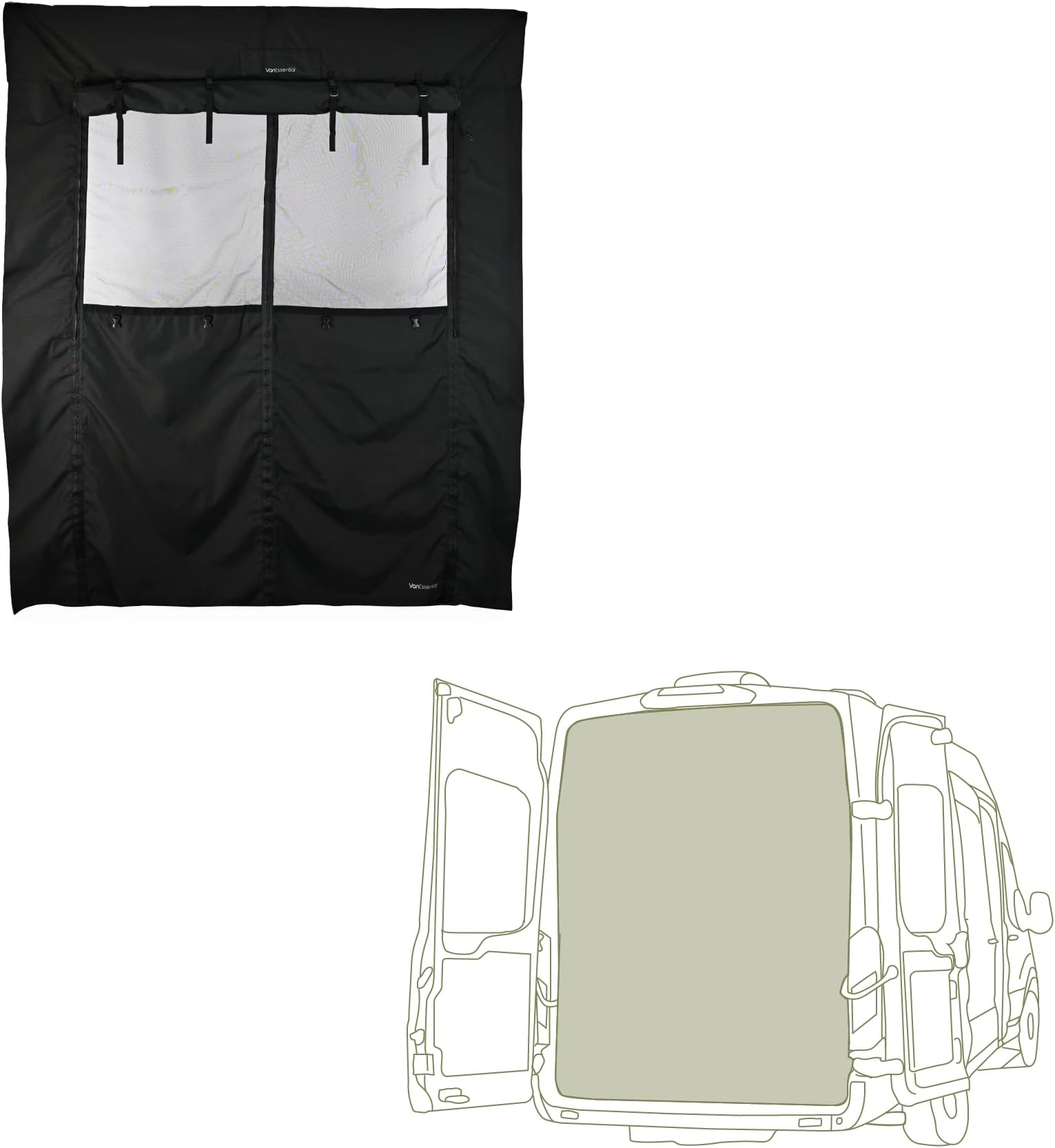 VanEssential Medium ROOF Rear Door Bug Screen Designed for Ford Transit ...