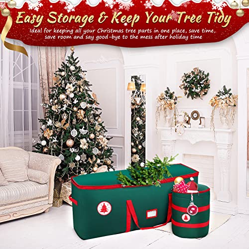 Yanovate Christmas Tree Storage Bag Set 2-Pieces Heavy Duty Tree Bag Fits Up To 7.5 Ft Tall Christmas Artificial Tree With Reinforced Handles & Sleek Dual Zipper Waterproof Protects From Moisture & Dust #TOP5
