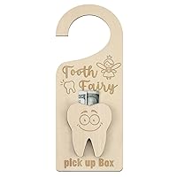 Vista 8 de Percha de puerta de hadas de dientes con soporte para dinero, caja de recogida de hada de dientes, regalo para decoración de habitación de niños
