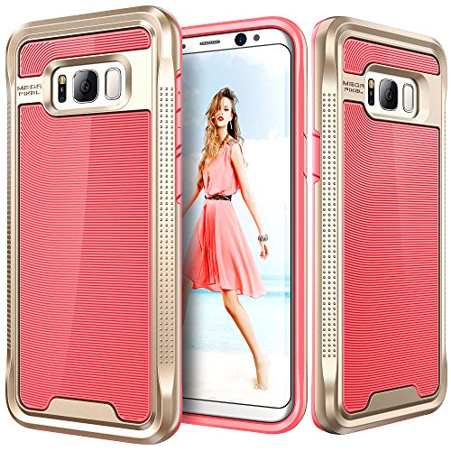 ELV Case for Samsung Galaxy S8 Plus - Armor Defender Slim Case for Samsung Galaxy S8 Plus - [Salmon Pink/Gold]