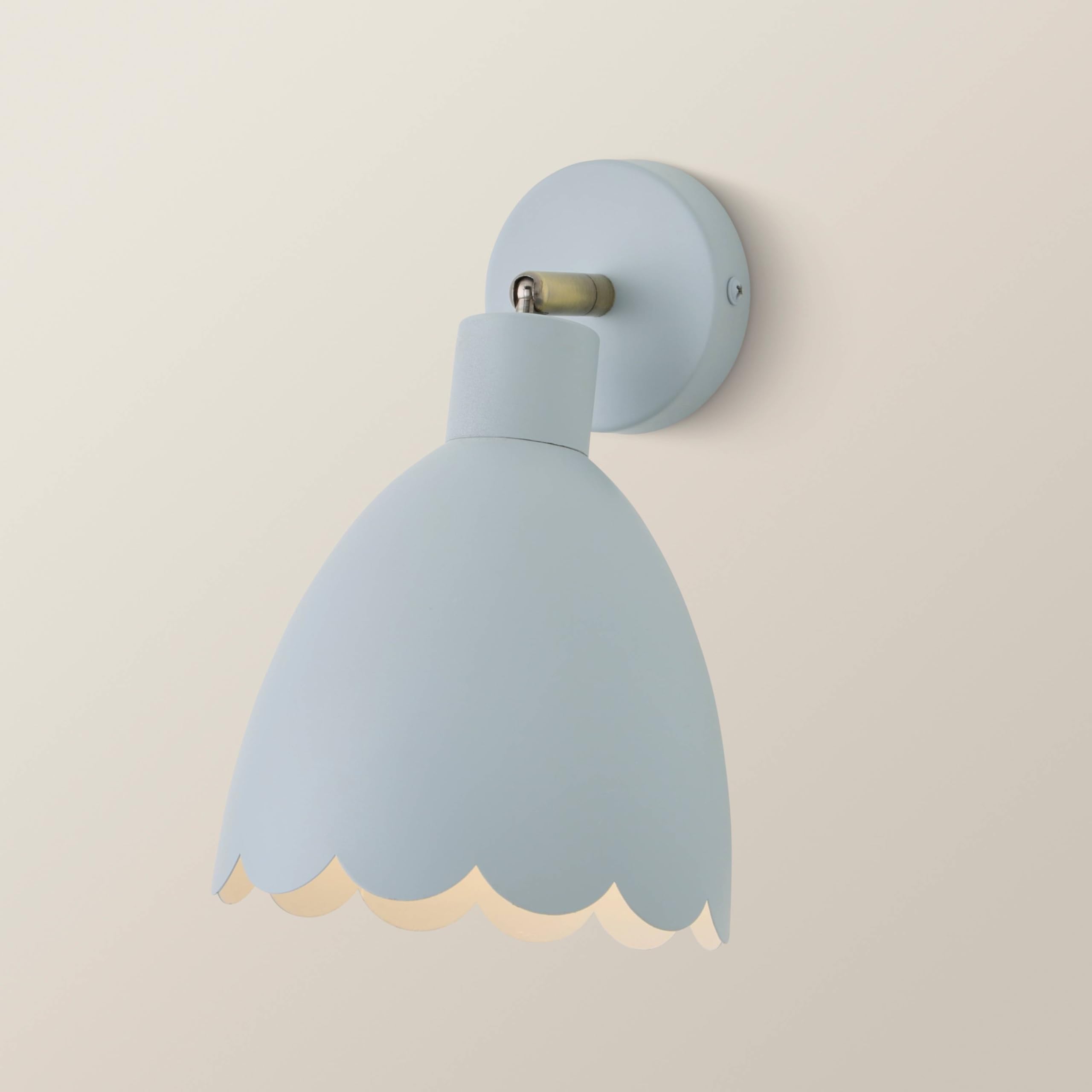 ValueLights | Millie Powder Blue Scallop Adjustable Wall Light | Wall Light, Home Décor & Improvement Essential