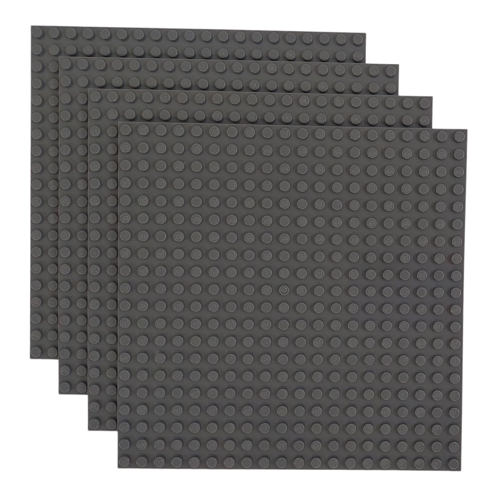 Classic Baseplate - Building Kit for Toddlers &amp; Kids - 20 x 20 Studs - 6.3 x 6.3 inches - Pack of 4 Baseplates - Compatible with Major Brands