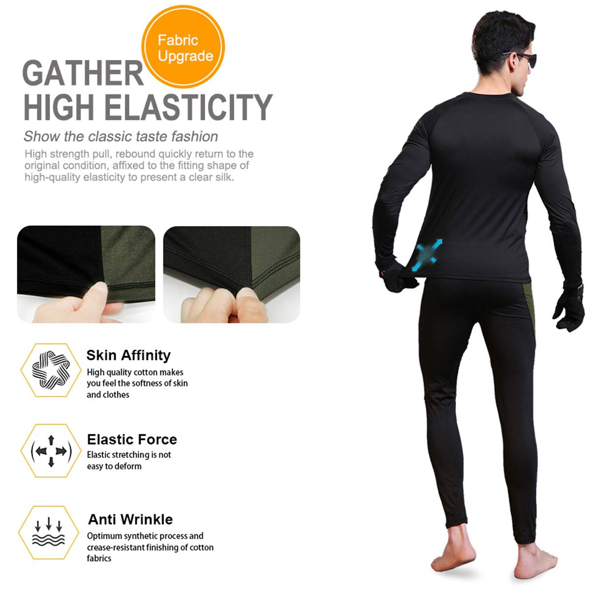 MEETWEE Herren Thermo-Shirts, langärmelig, mit Fleece gefüttert Unterhemd