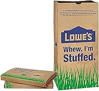 Lowes 30 Gallon Heavy Duty Paper Lawn Leaf Bags (10 Pack) - Tear-Resistant, Self-Standing, Biodegradable Yard Waste Bags with Lava Soap & Lawn Tips