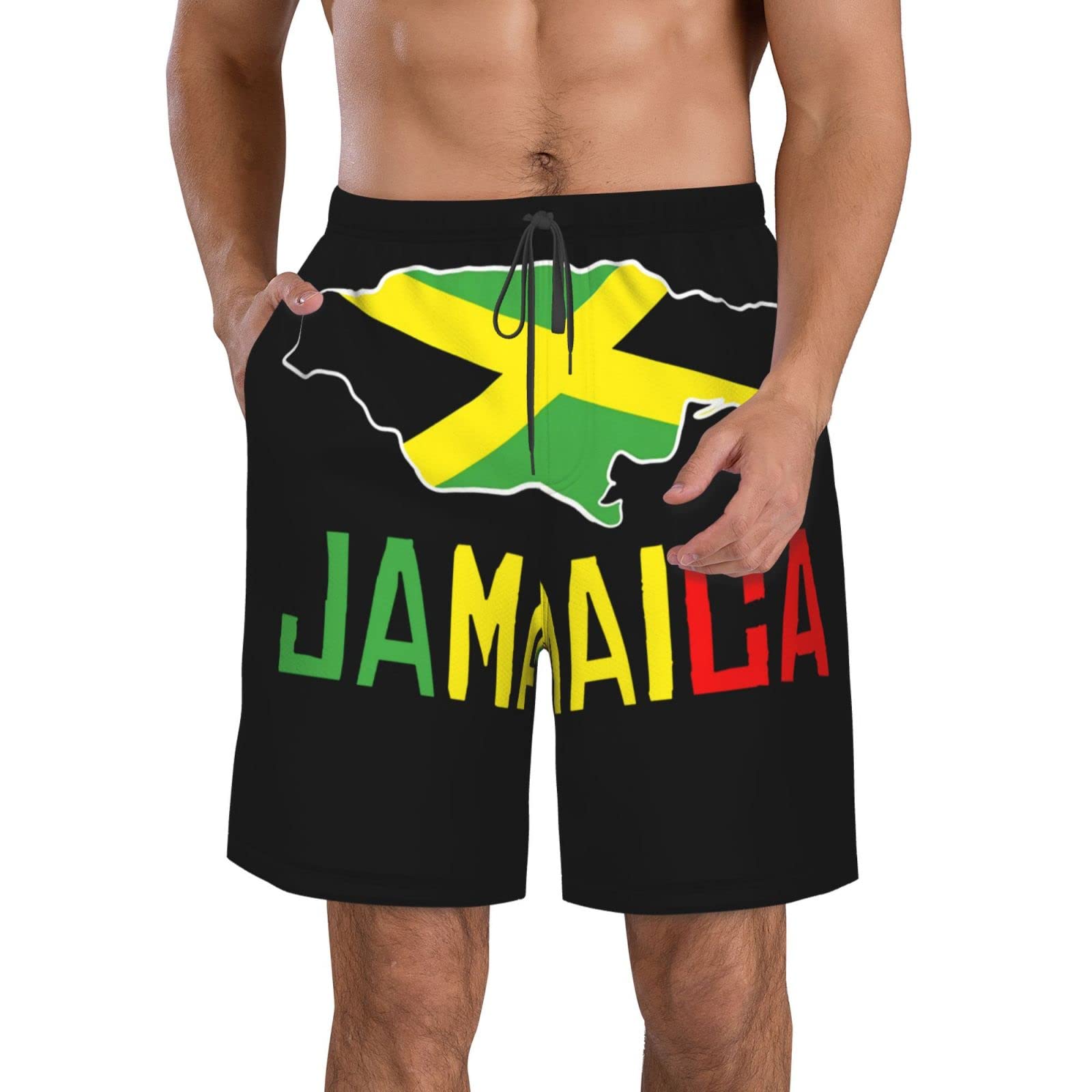 judimang Jamaica Map Men's Swim Trunks Quick Dry Board Shorts Beach Swimsuit with Pockets Mesh Lining-picture-27
