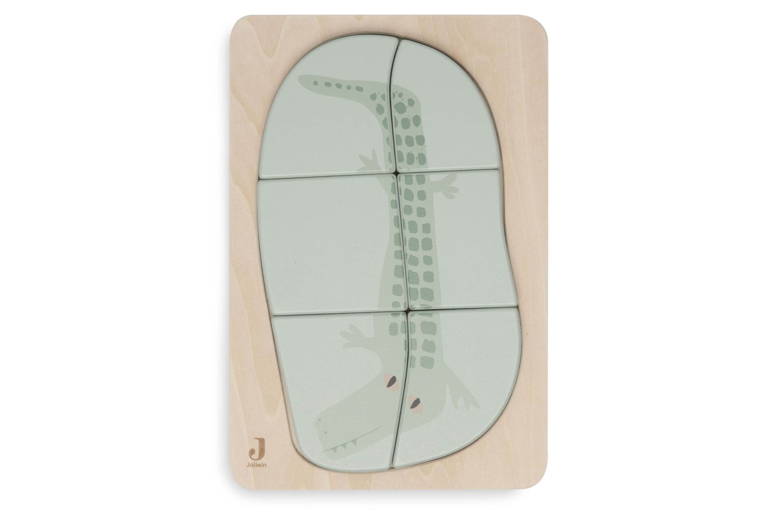 Jollein 105-001-68056 Wooden Puzzle, Crocodile-skin Effect, Small