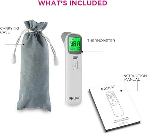 Miniatura 5 de Prove Termómetro infrarrojo multifunción  Termómetro infrarrojo 4 en 1  Indicador de fiebre que cambia de color