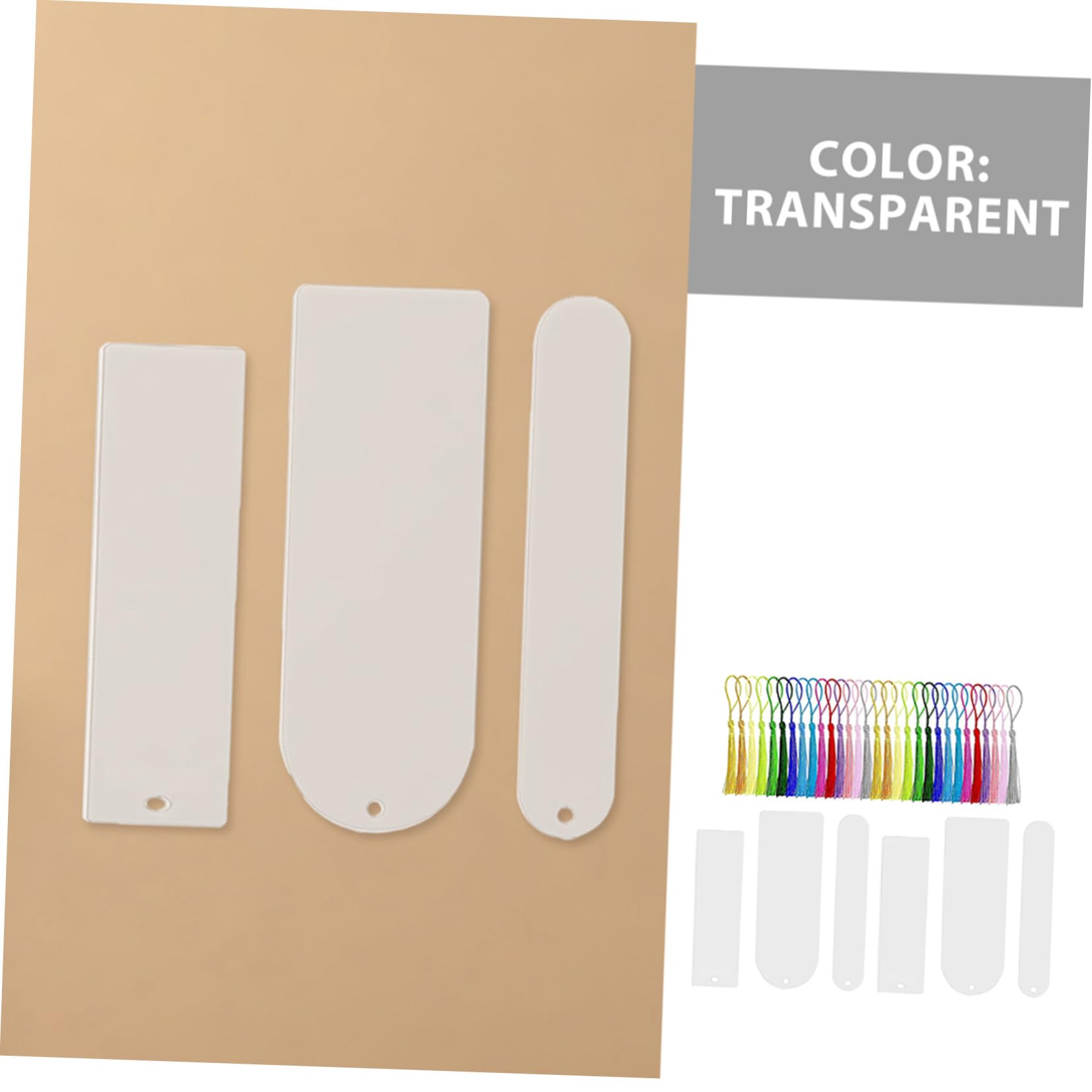 jojofuny Marcapáginas Acrílicos Transparentes Kit DIY y Redondo con Borlas Suministros para Manualidades y Bricolaje para Maestras y Decoración de Libros