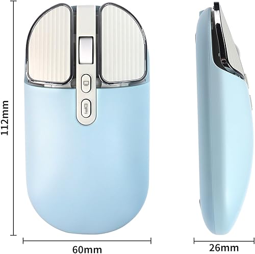 Miniatura 8 de YOCUNKER Ratón inalámbrico, 2.4 G, recargable, silencioso, delgado, con receptor USB, 3 DPI, botón de vuelta al escritorio, mouse inalámbrico para