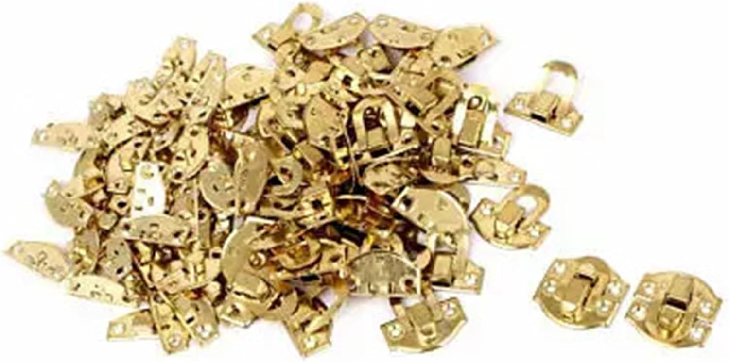 Suitcase Case Chest Box Decorative Lock Hasp Metal Toggle Latch Gold Tone 50pcs