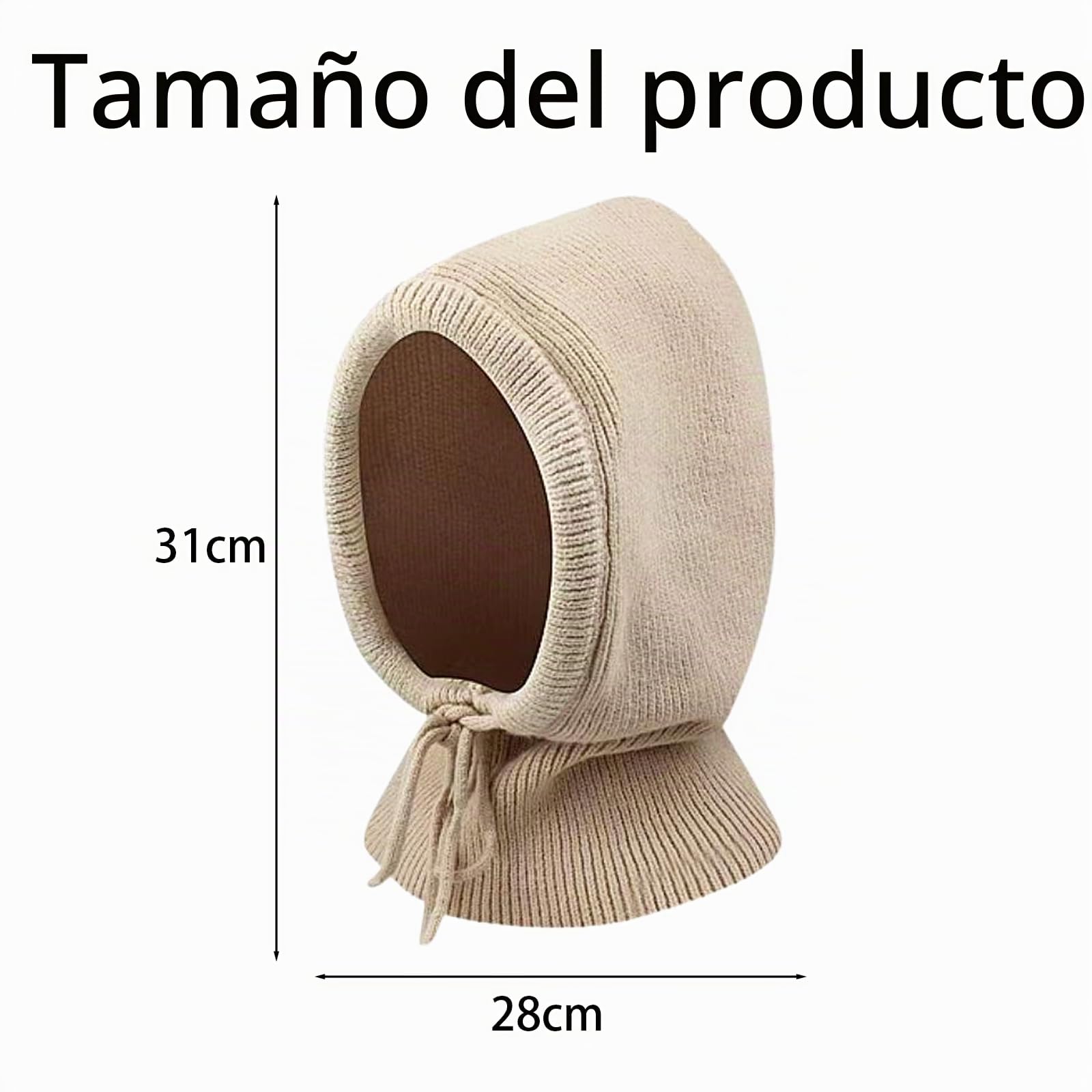 GWAWG Sombreros de invierno,Mujeres Balaclava tejer, Bufanda con capucha caliente con cordón, Sombrero con capucha de punto Hatbalaclava, Sombrero de Balaclava para las mujeres