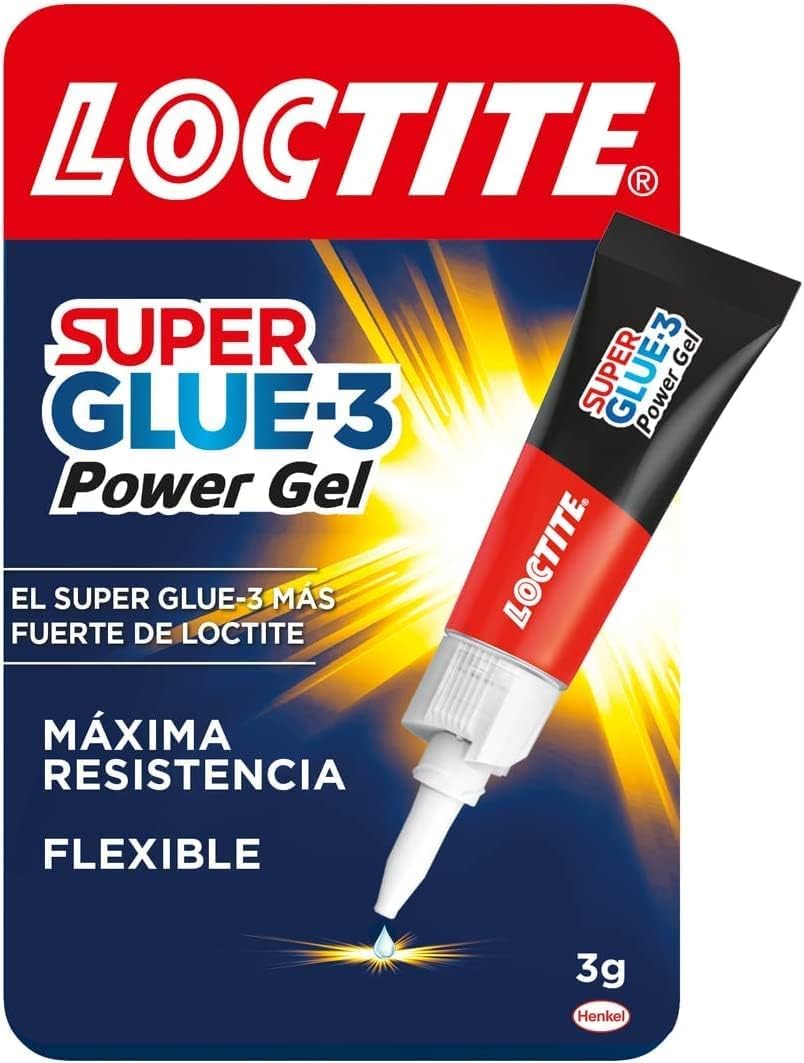 Loctite Super Glue-3 Power Gel, gel adhesivo flexible y resistente, pegamento instantáneo para superficies verticales, pegamento transparente extrafuerte, 1x3 g