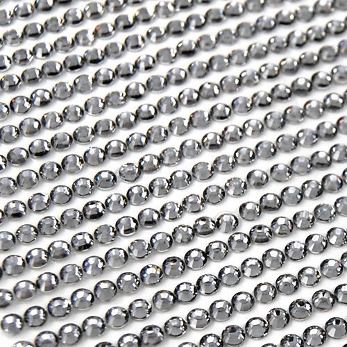 World Pride® Clear Self Adhesive Bling Rhinestones Round Stick on Gems Silver-1800 Pieces