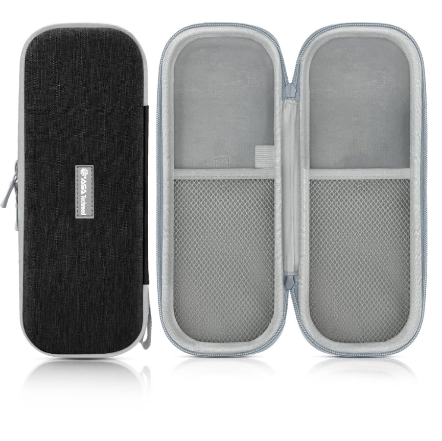 ASA TECHMED Protective Stethoscope Carrying Case with Double Mesh Storage (Black-Gray)