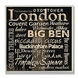 Stupell Home Décor London Landmarks Square Wall Plaque, 12 x 0.5 x 12, Proudly Made in USA