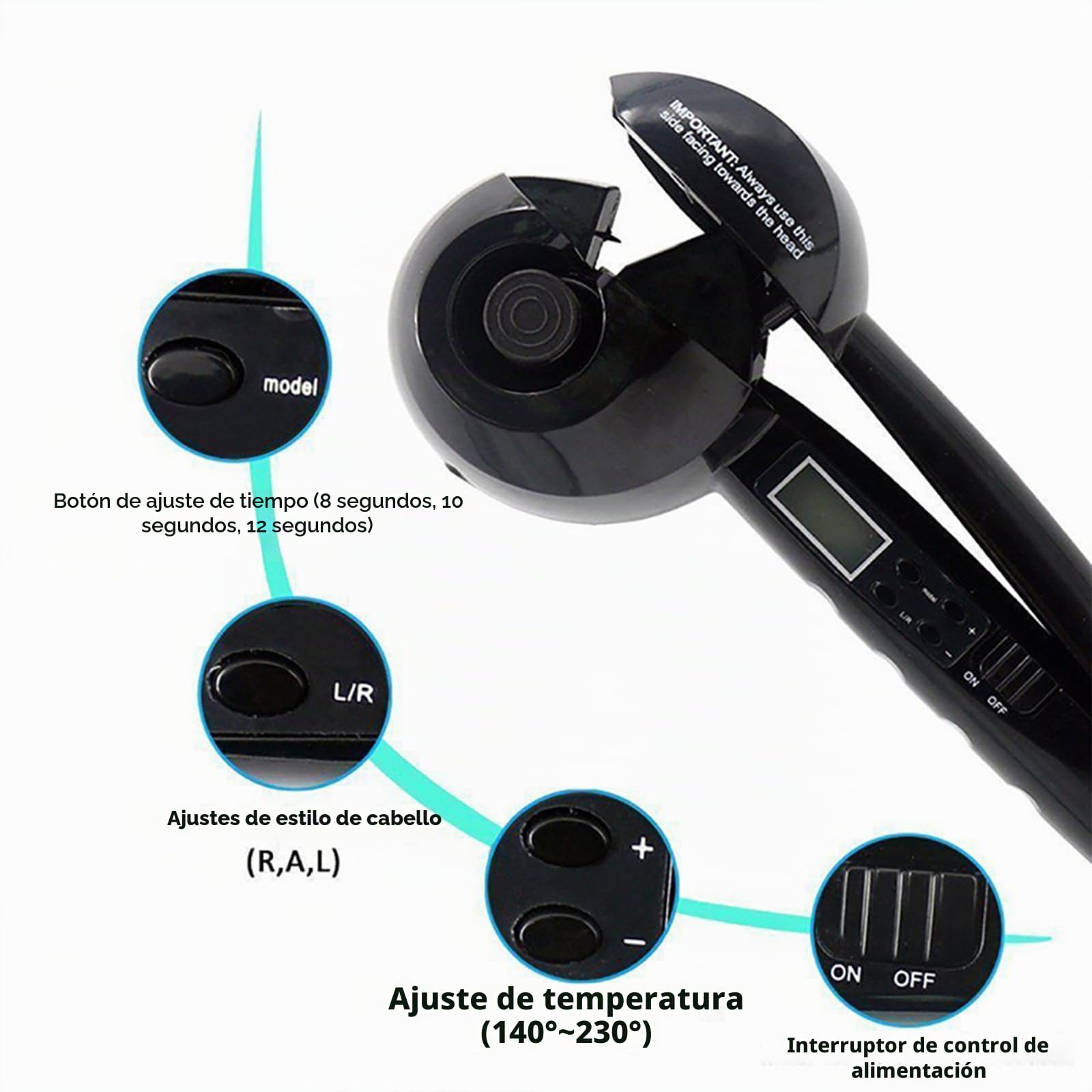 Totalmente automática rulos de turmalina de cerámica prevenir el daño al cabello caracol curl vapor herramienta de peinado