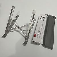 Vista 1 de Soporte de refrigeración para laptop, soporte de escritorio portátil ergonómico plegable de aluminio ajustable de 6 ángulos, compatible con MacBook