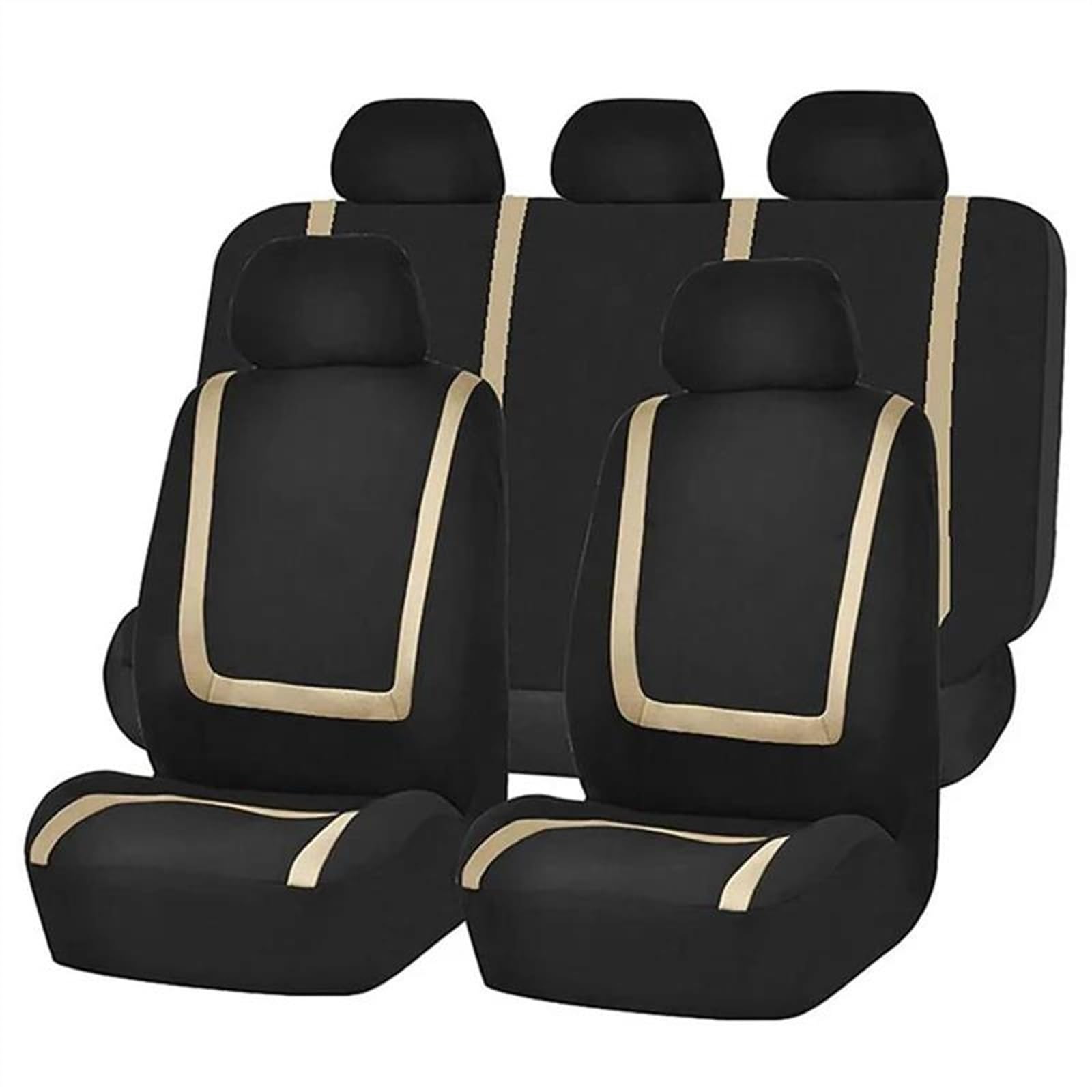 Copri Sedili Auto per Wartburg per 353 Coprisedili per Auto Turistiche Poggiatesta Staccabili Polyestor Coprisedili Universali per Auto Coprisedili Auto(Beige Full Set)