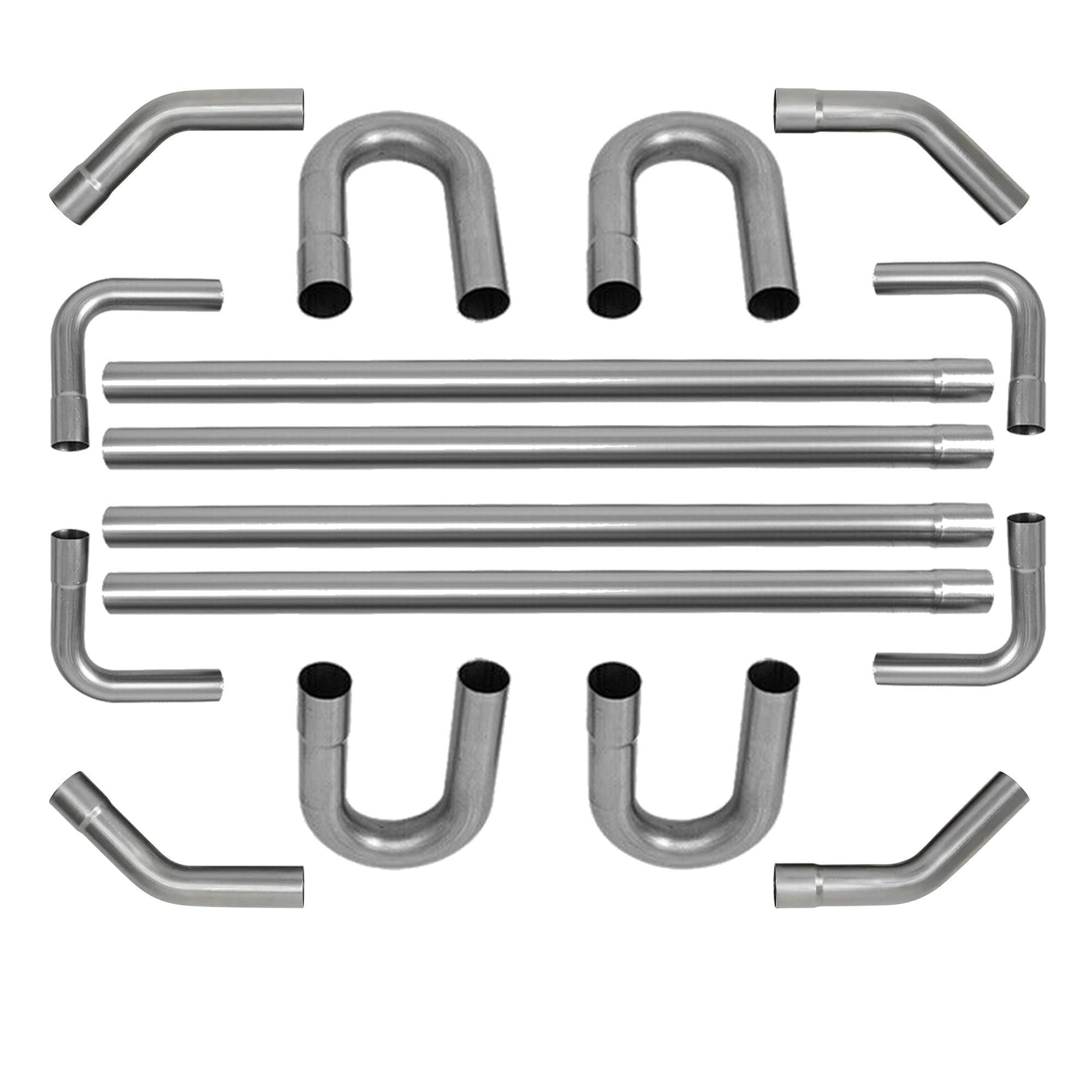AngyMeck 16pcs Universal 3 inch Custom Exhaust Pipe Tubing Mandrel Exhaust Line Straight Bend Kit