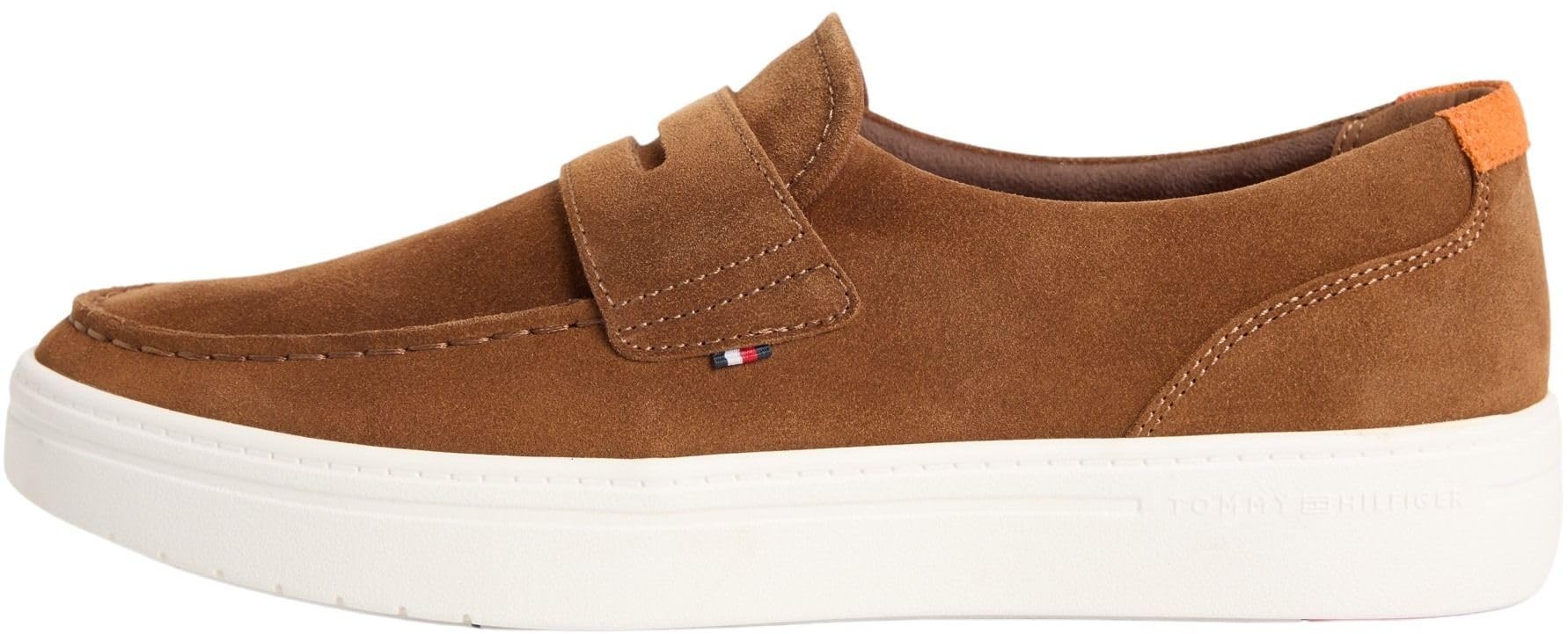 Tommy Hilfiger Men's Modern Light Hybrid Suede Loafer FM0FM05786 Loafers, Brown (Coconut Grove), 11