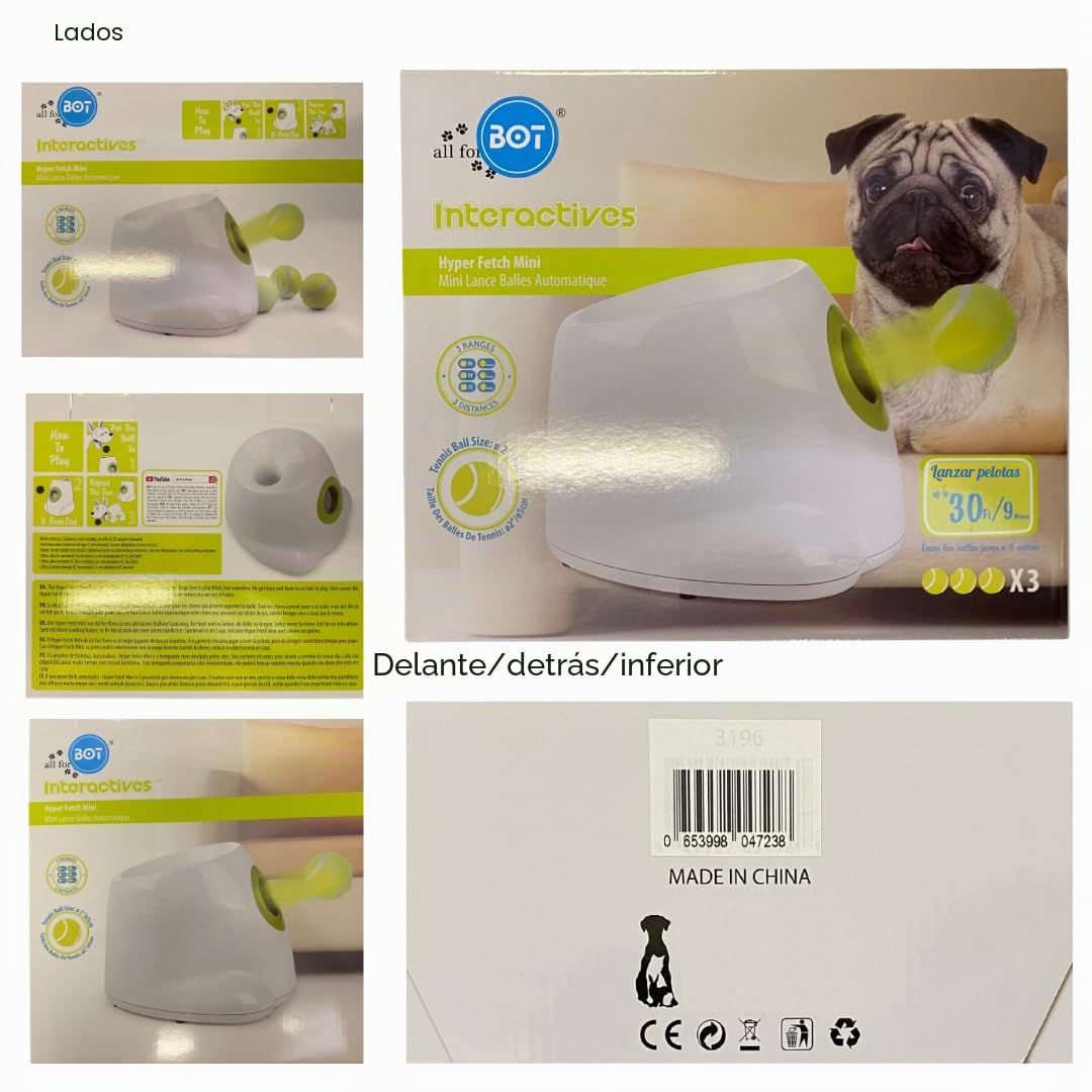 BOT Lanzador de Pelotas Automático Ifetch Mini para Perros Pequeños y Cachorros - Juguete Interactivo Con 3 Pelotas (Mini 3x5cm)