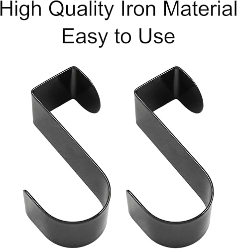 Miniatura 4 de Paquete de 6 ganchos de metal para puerta de gabinete, ganchos individuales de metal para colgar calcetines, ropa y toallas (negro)