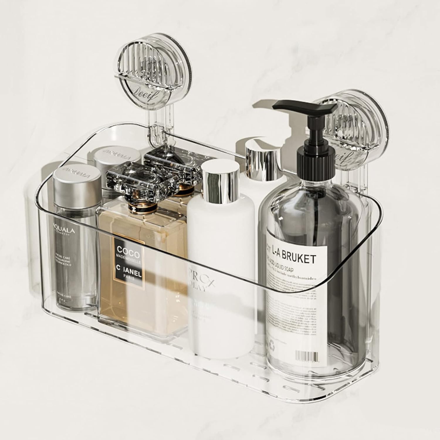 DEEIF Shower Caddy Suction Cup Clear Bathroom Shower