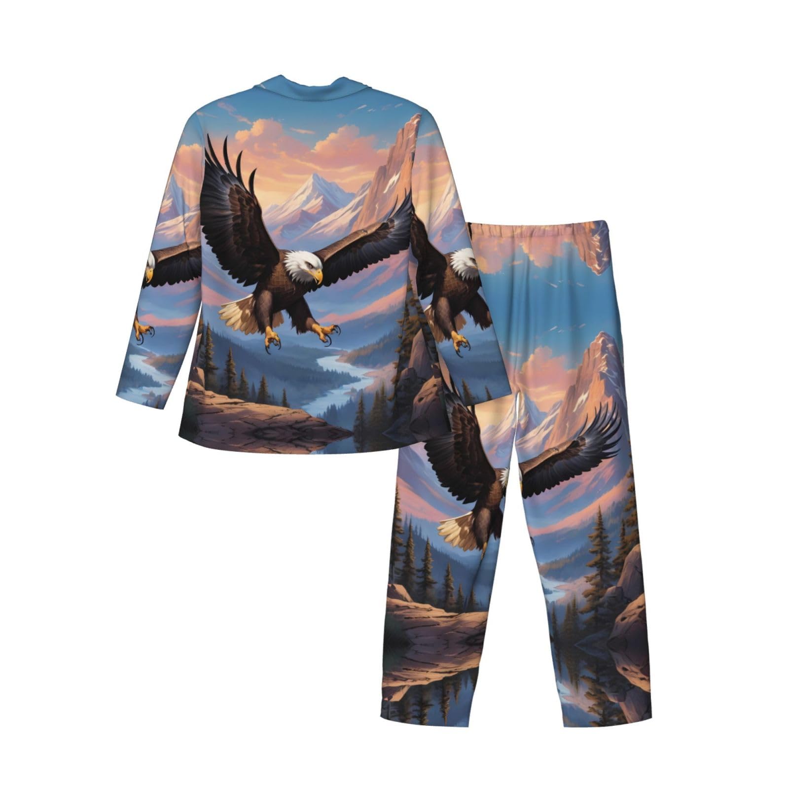 Soaring Eagle Ensemble pyjama à manches longues pour homme avec poches latérales pratiques