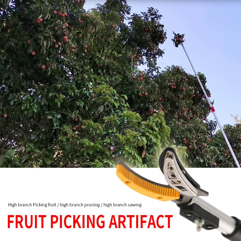 Genérico Podadora telescópica de Largo Alcance con Cabezal de Hoja giratoria, Mango Extensible de Aluminio Ligero para Cortar Ramas de árboles, Alcance de 5 m