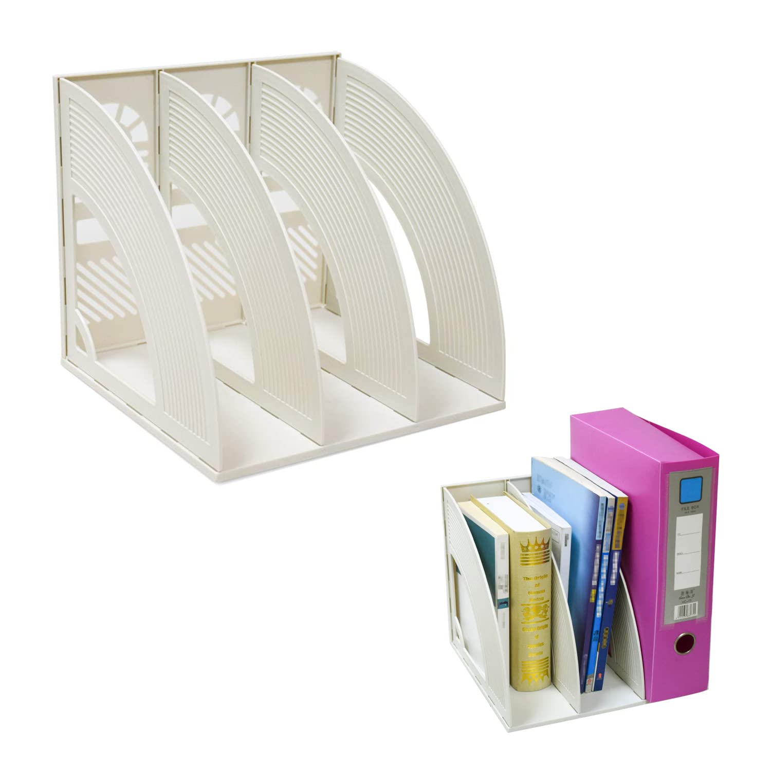 Buy Desk File Organiser,SAYEEC Sturdy Desktop Triplicate Magazine Plastic Holders Frames File