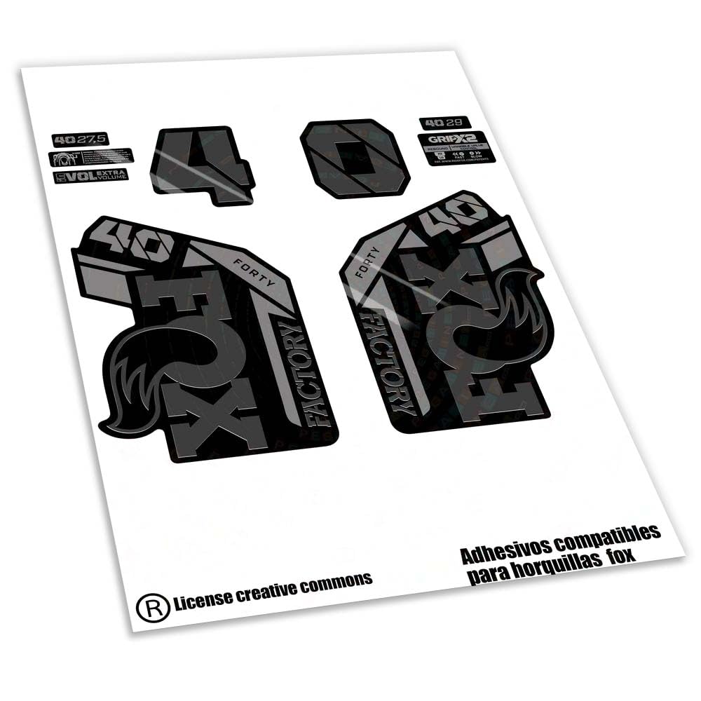 REF:VP641 Stickers compatible with FOX- 40 KASHIMA 2025 MTB fork, stickers, stickers, vinyls for mountain bikes (GRIS 073)