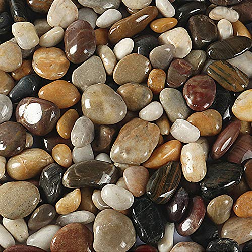 Mdurian Kieselsteine natürlich polierter Kies dekorativ Flußkiesel Kieselsteine Felsen für Blumentopf Garten Vase Aquarium 10-30mm 1KG Mischfarbe Cover
