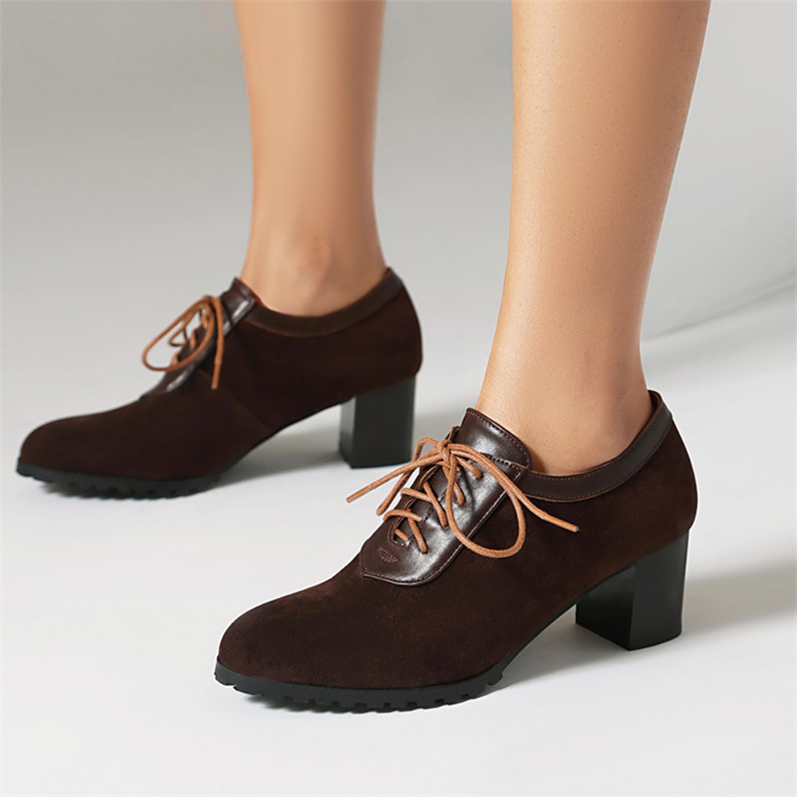 Zapatos Oxford Mujer Punta Redonda con Cordones